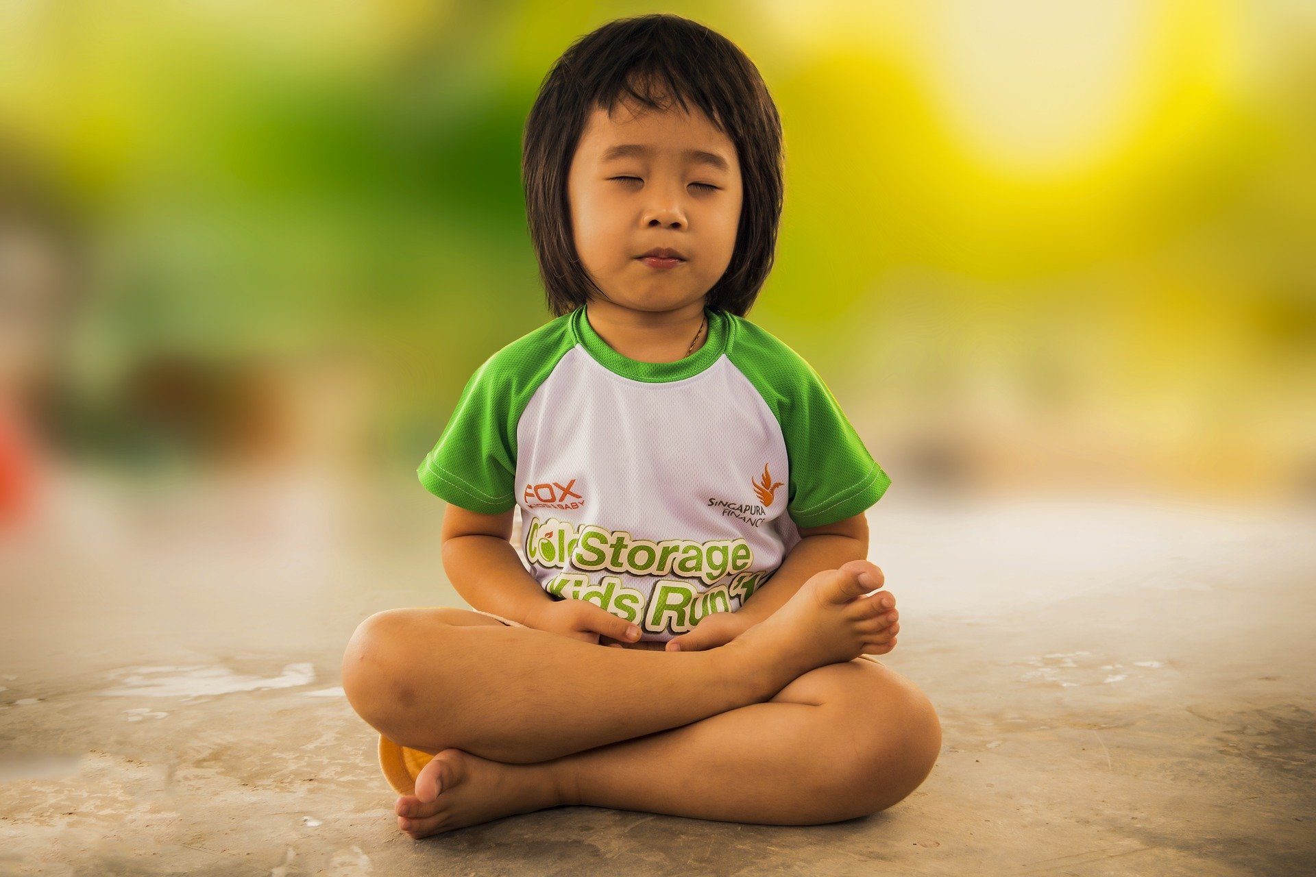 Thai child meditating